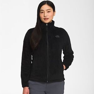 North Face Women's Osito Fleece Jacket Full Zip Front In Recycled TNF Black Sz M